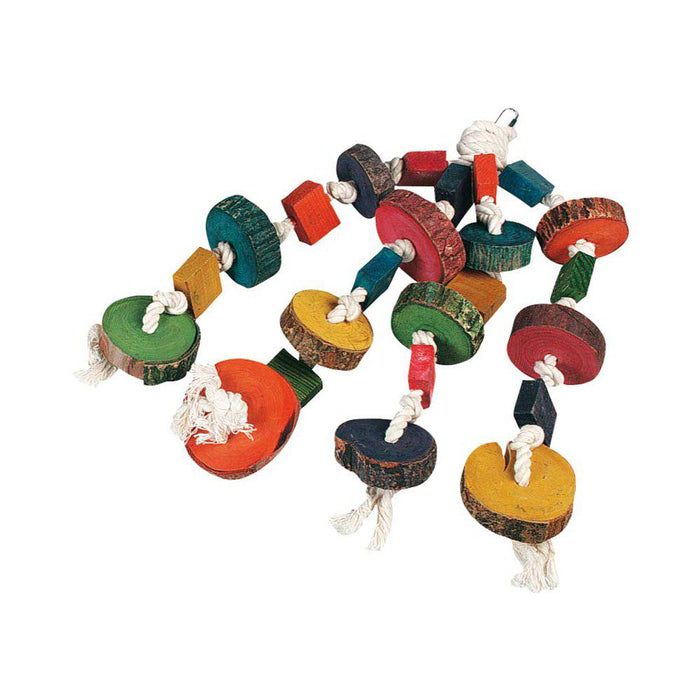 Fågelleksak Papegoj Hanger W/beads 4 Ropes55x14cm